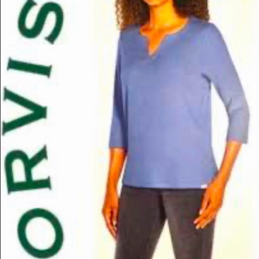 Orvis Notched Neck Tunic Top NWT - Picture 4 of 11